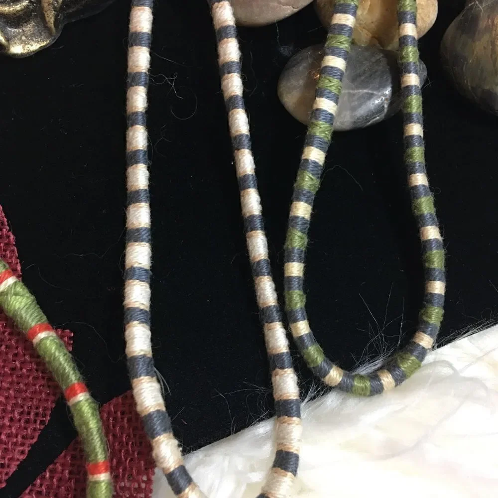 Leather wrapped silk threading beach/yoga chokers